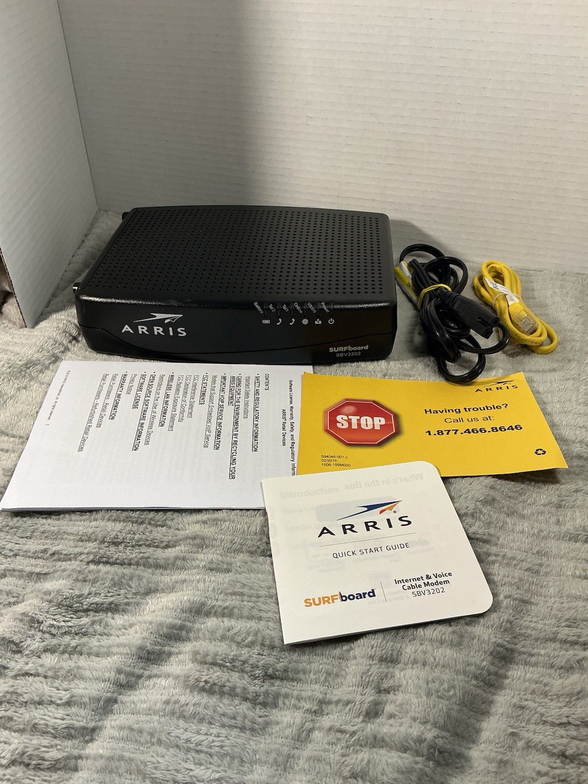 ARRIS SURFboard SBV3202 DOCSIS 3.0 Cable Modem Xfinity Voice Tested Works