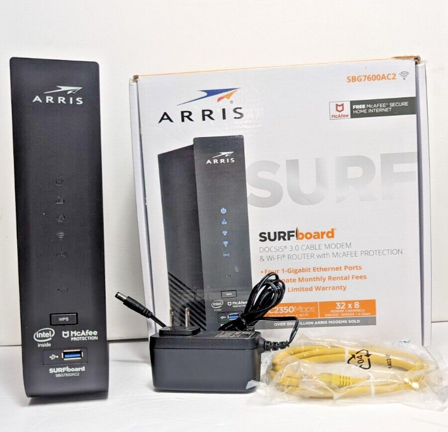ARRIS SURFboard SBG7600AC2 DOCSIS 3.0 Cable Modem & AC2350 Dual-Band WiFi Router