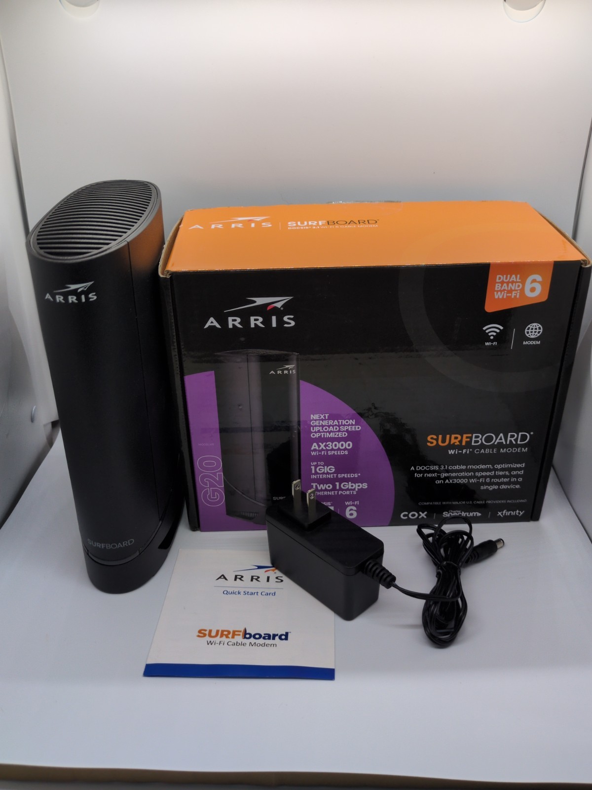 ARRIS SURFboard G20 DOCSIS 3.1 Cable Modem AX3000 ROUTER EX Condition works!