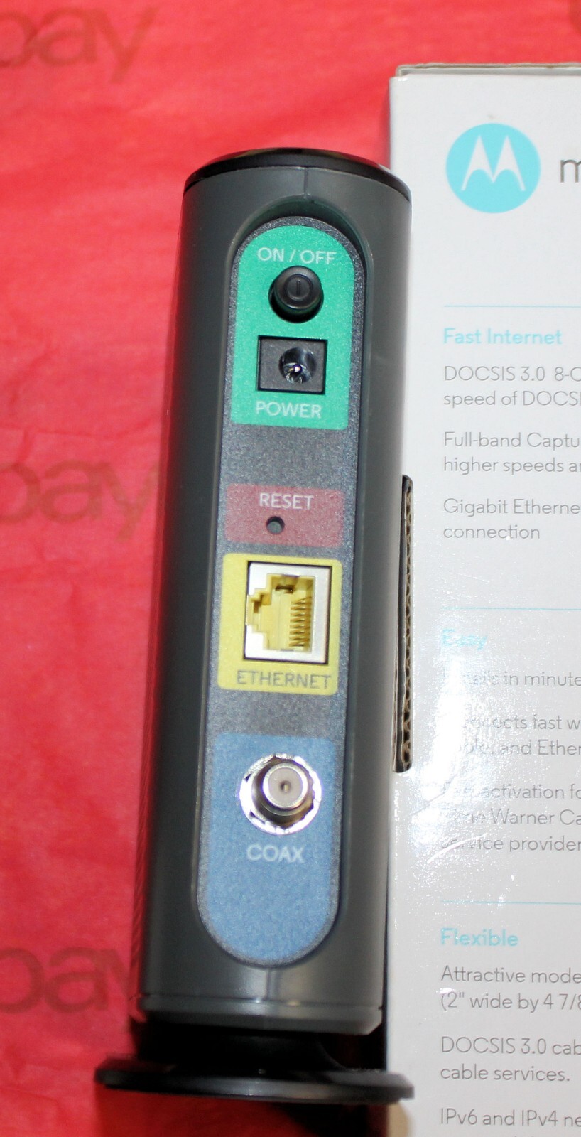 Motorola MB7220 Black 343 Mbps DOCSIS 3.0 8×4 Channel Bonding Cable Modem