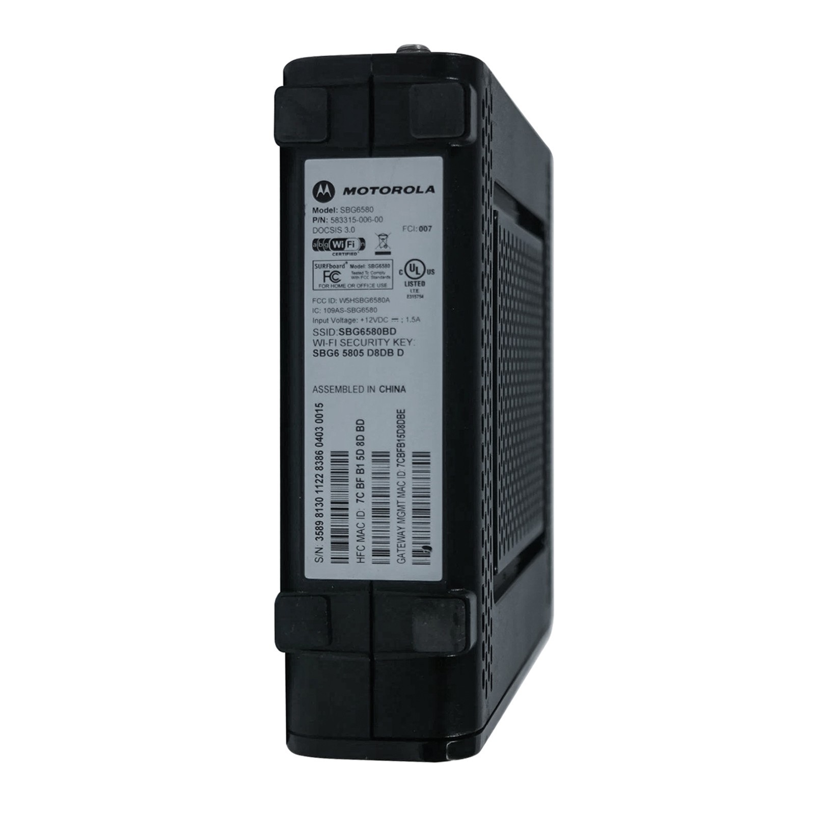 Motorola SBG6580 DOCSIS 3.0 Wireless Cable Modem Router