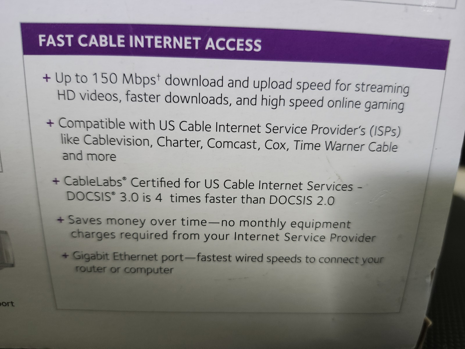 Netgear CMD31T High Speed Cable Modem DOCSIS 3.0 NEW IN OPEN BOX