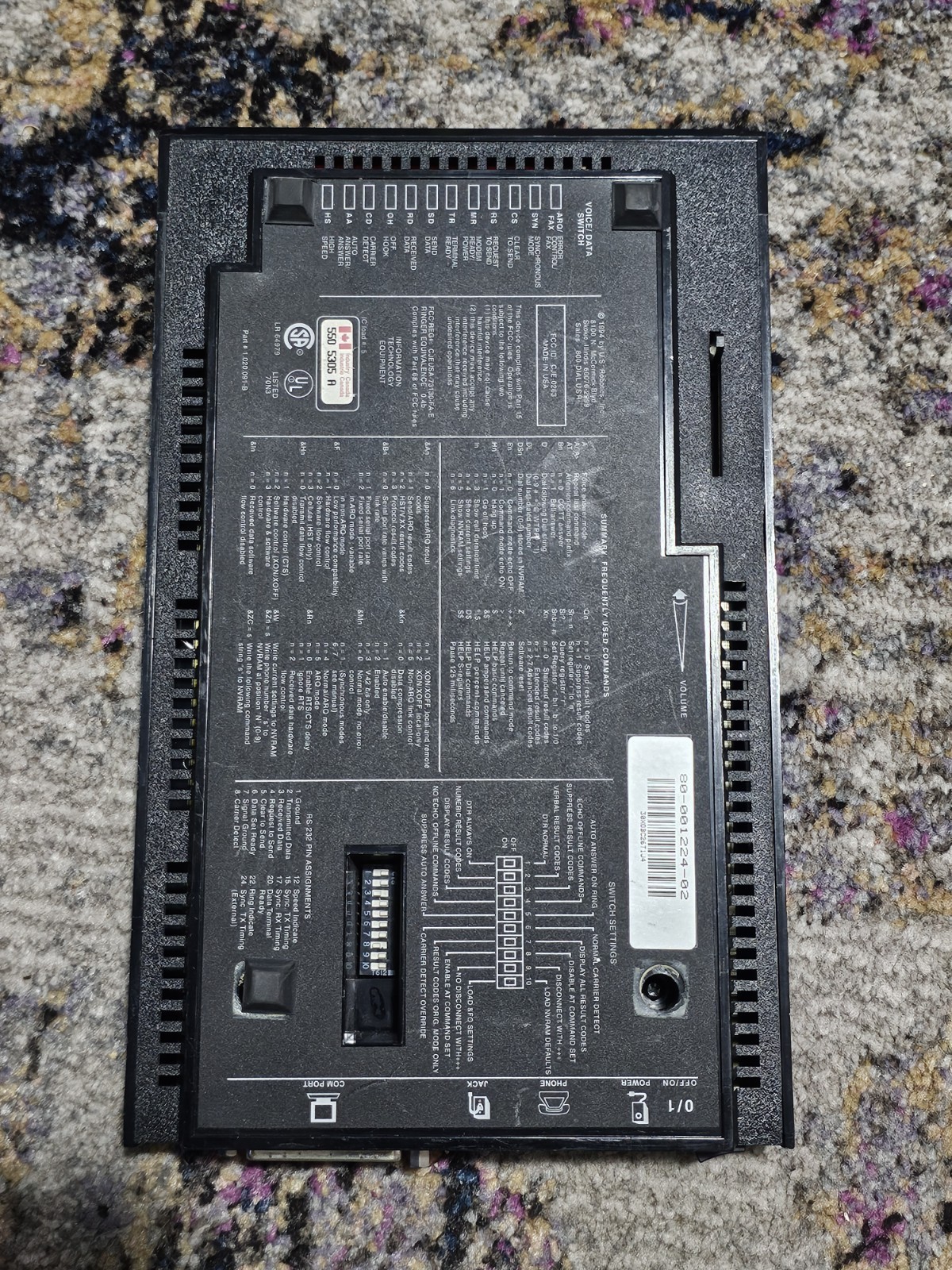 US ROBOTICS 001224-00 COURIER V.EVERYTHING WITH V.34 MODEM CJE-0263 NO AC