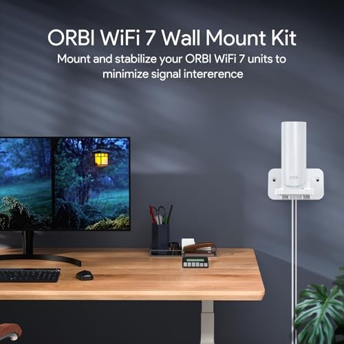 Orbi WiFi 7 Wall Mount Kit – ABS Bracket – White – 1 Pack