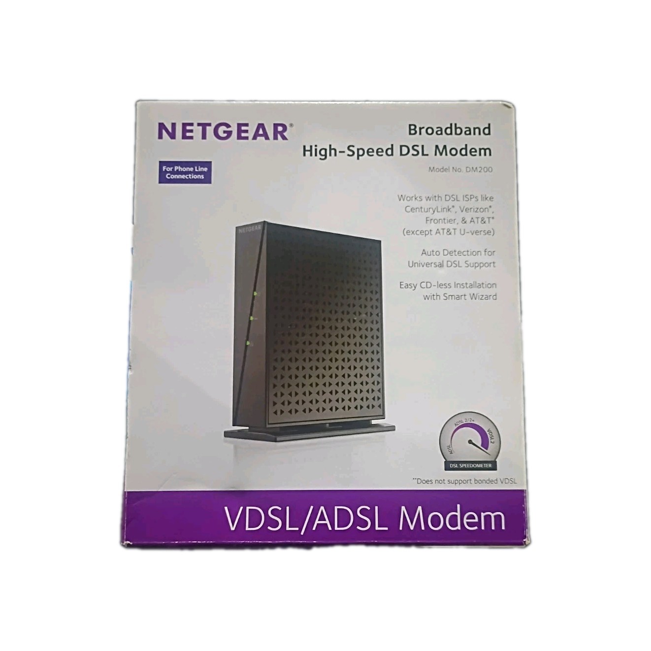 NETGEAR DM200 DM200-100NAS High-Speed ADSL/VDSL DSL Modem 100 Mbps Black