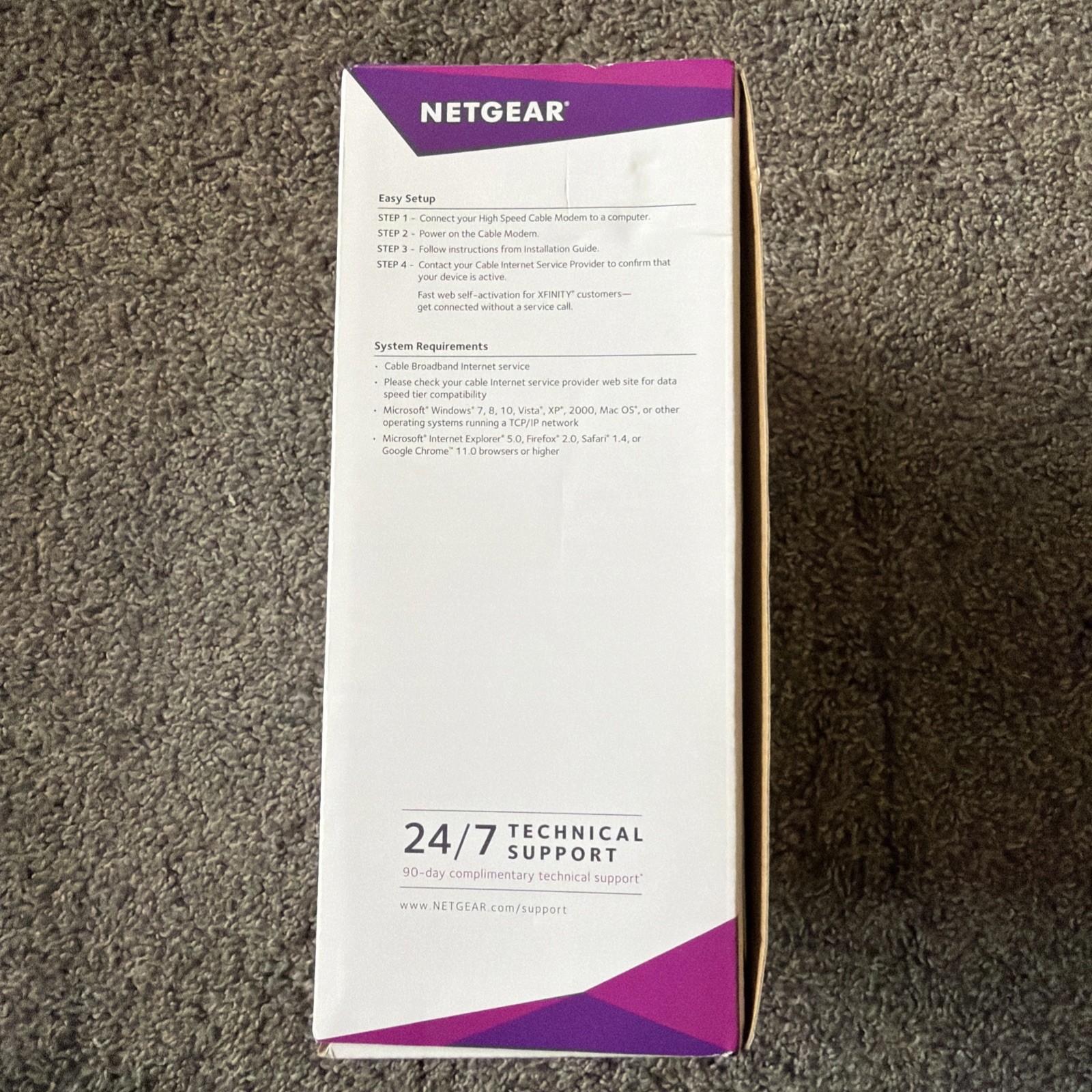 Netgear CM700-100NAS DOCSIS 3.0 High Speed Cable Modem – Open Box New!