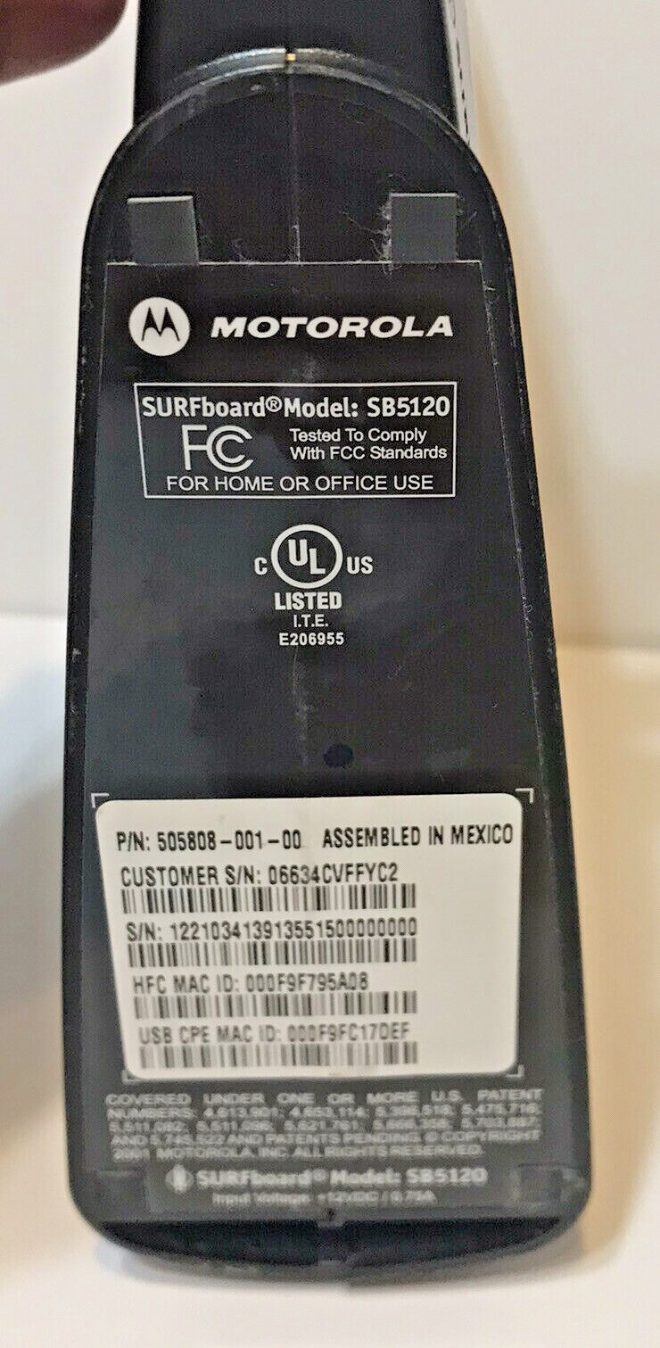 Motorola Surfboard Modem Model SB5120 Box Only No Power Supply