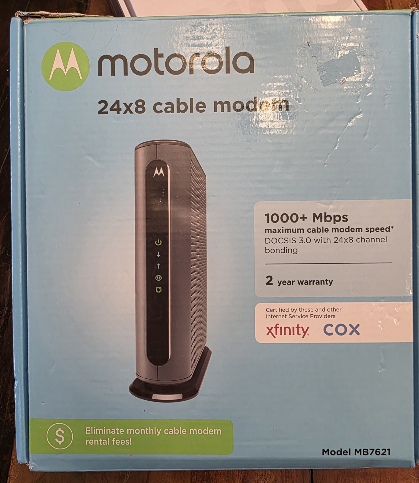 Motorola 24×8 Cable Modem MB7621-10 1000+ Mbps / Open Box