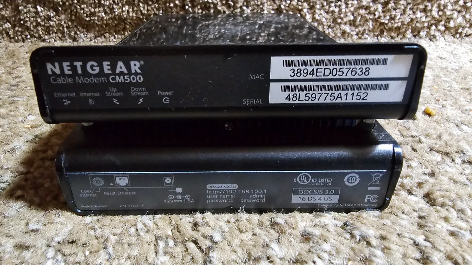 NETGEAR CM500V Cable Modem for Internet & Voice