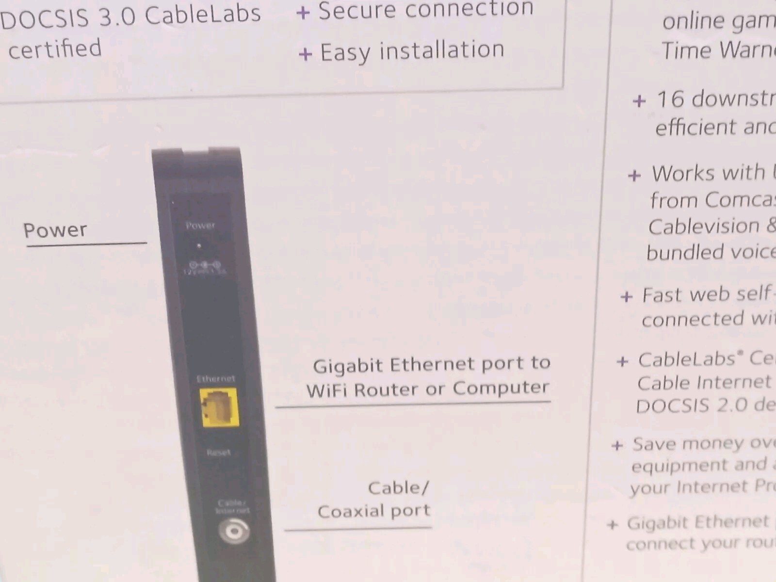 Netgear CM500 high speed cable modem Pre-owned Missing Ethernet Cable