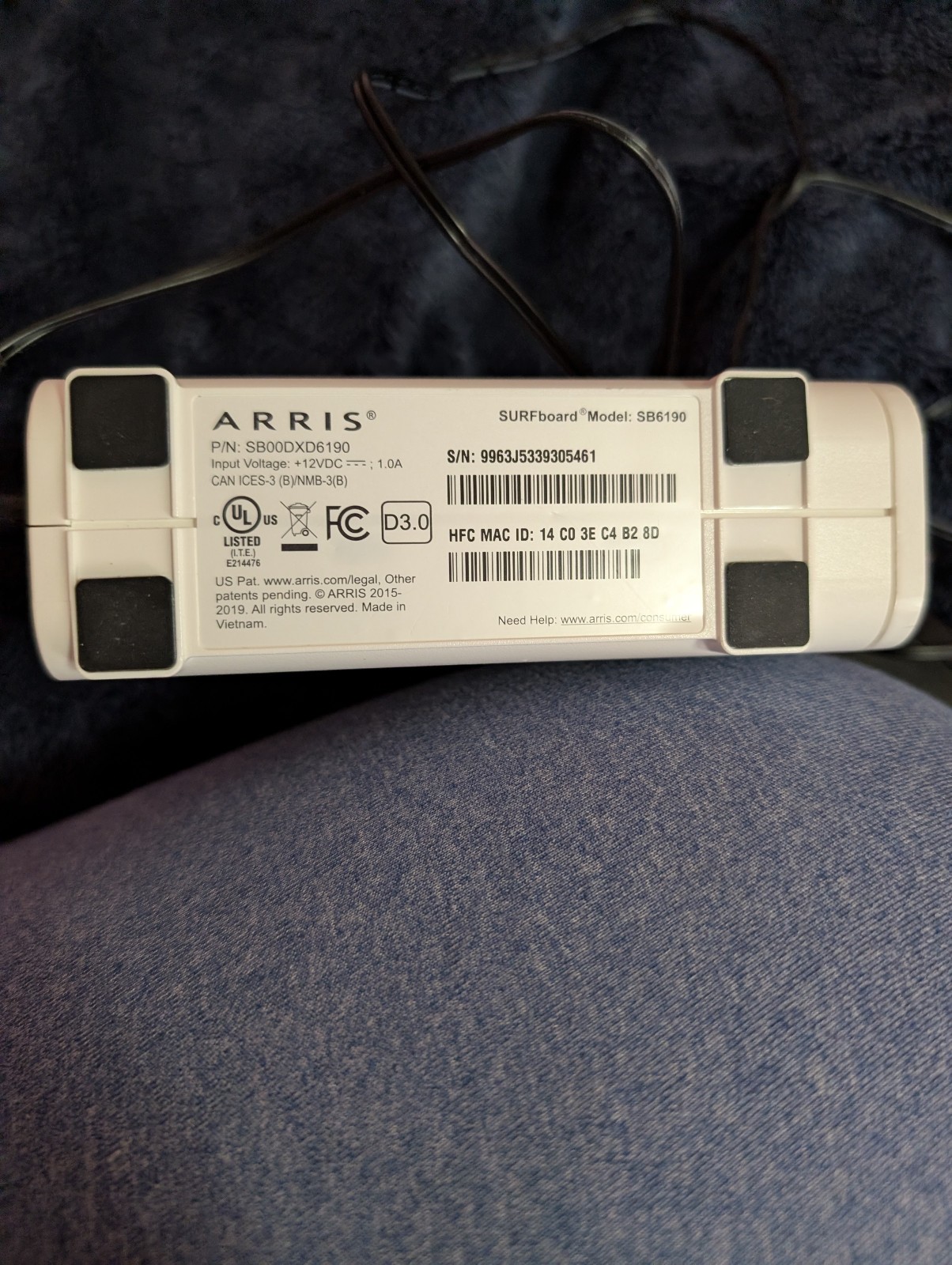 ARRIS SURFboard SB6190 Cable Modem DOCSIS 3.0 – Tested