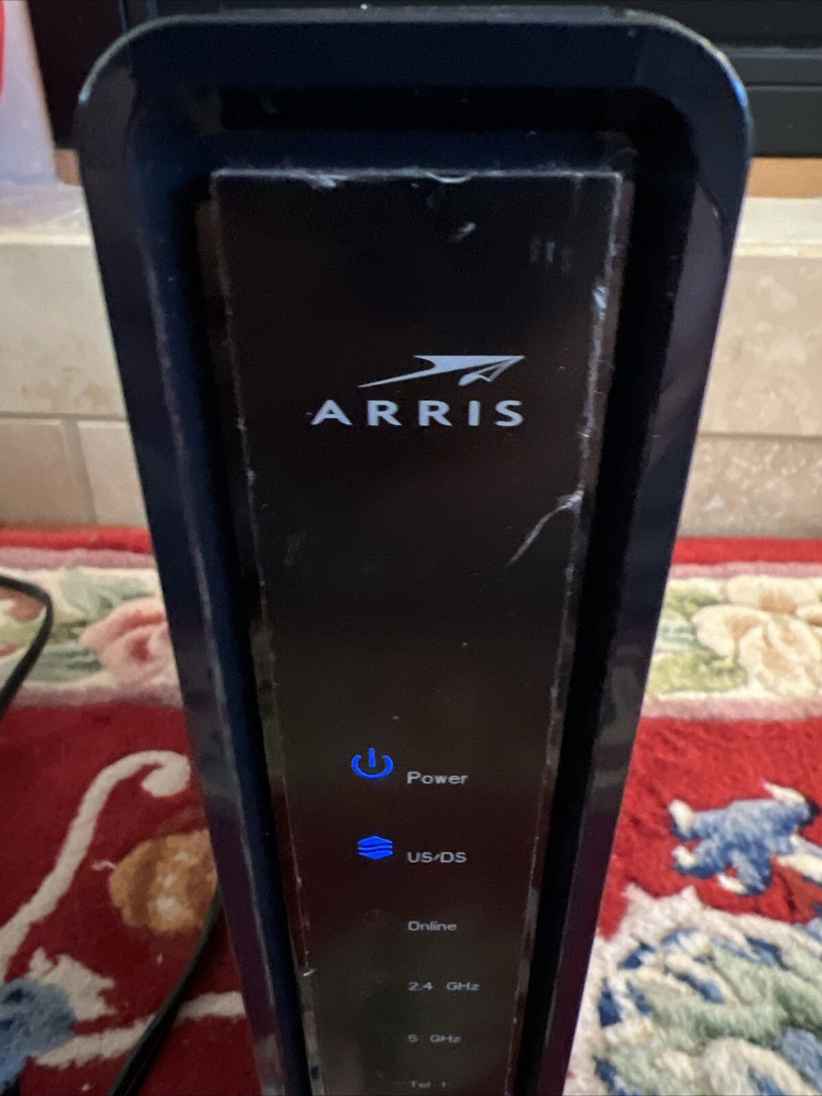 Arris Touchstone TG2472 Router with Power Cord USB Ethernet Telephone 11” Black