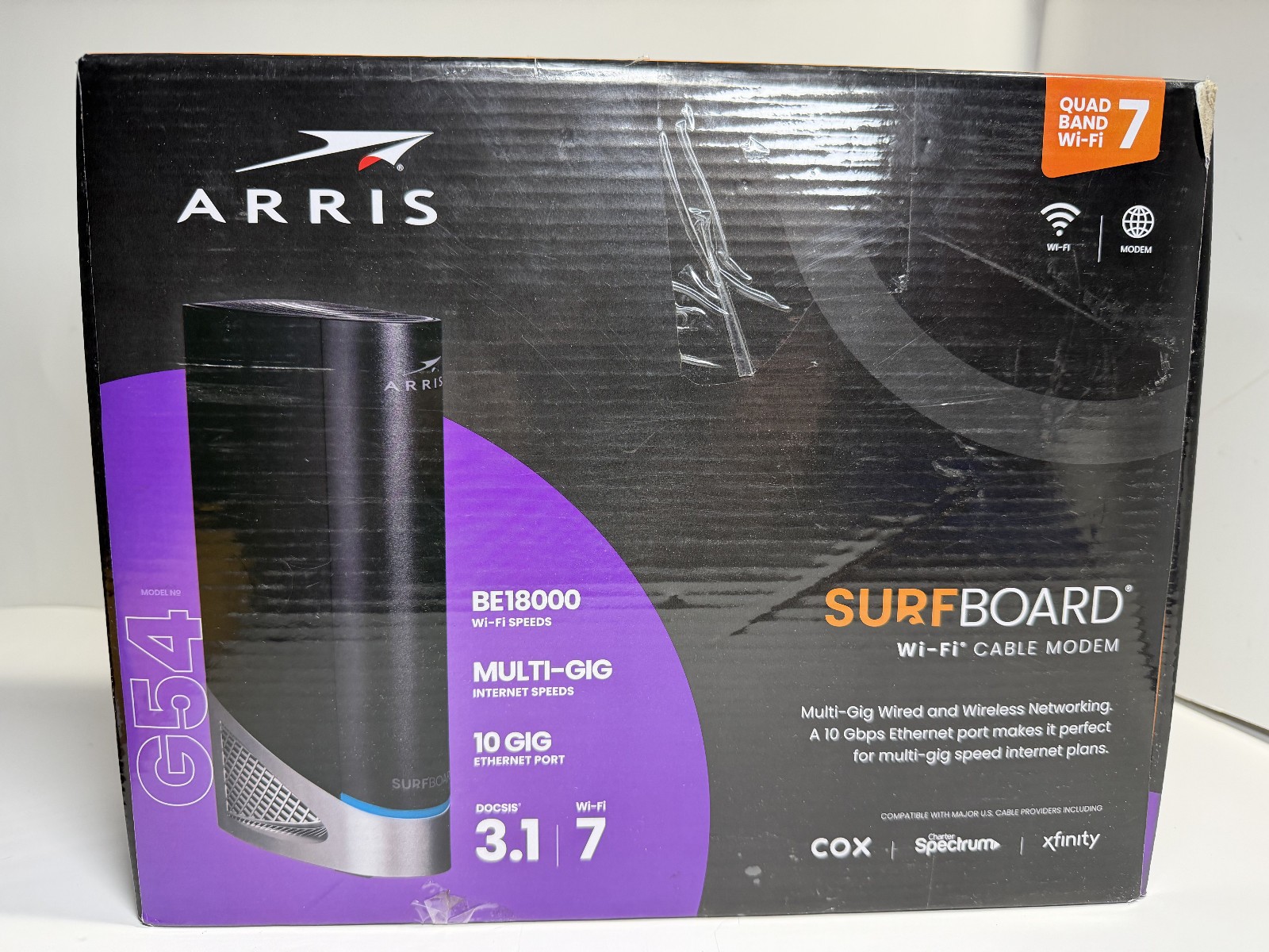 Arris SURFboard G54 Wi-Fi 7 Cable Modem Router BE18000 DOCSIS 3.1 10Gbps Multi-G