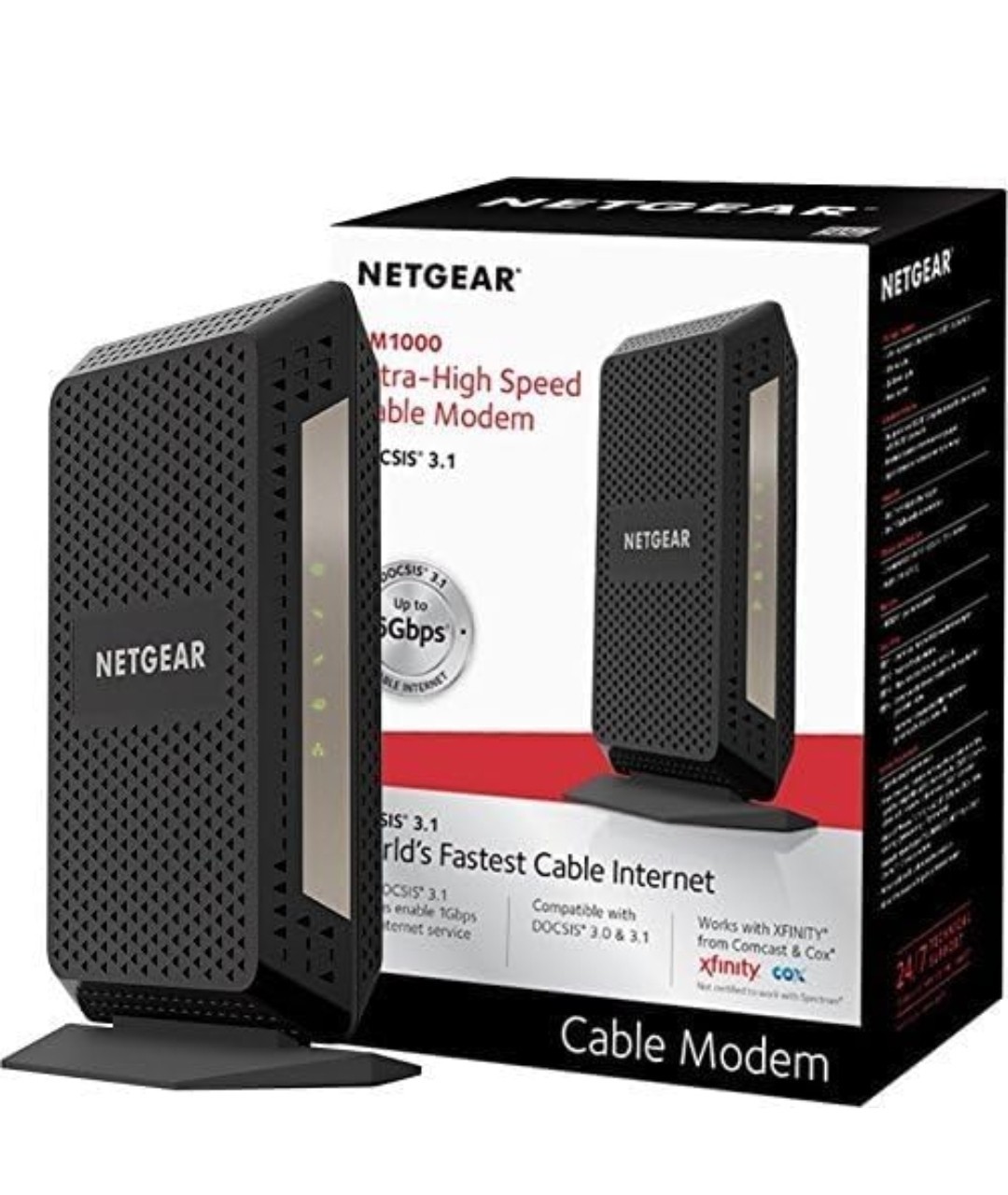 NETGEAR Cabel MODEM CM1000 ULTRA-HIGH SPEED DOCSIS 3.1 Fast Internet Gigabit New