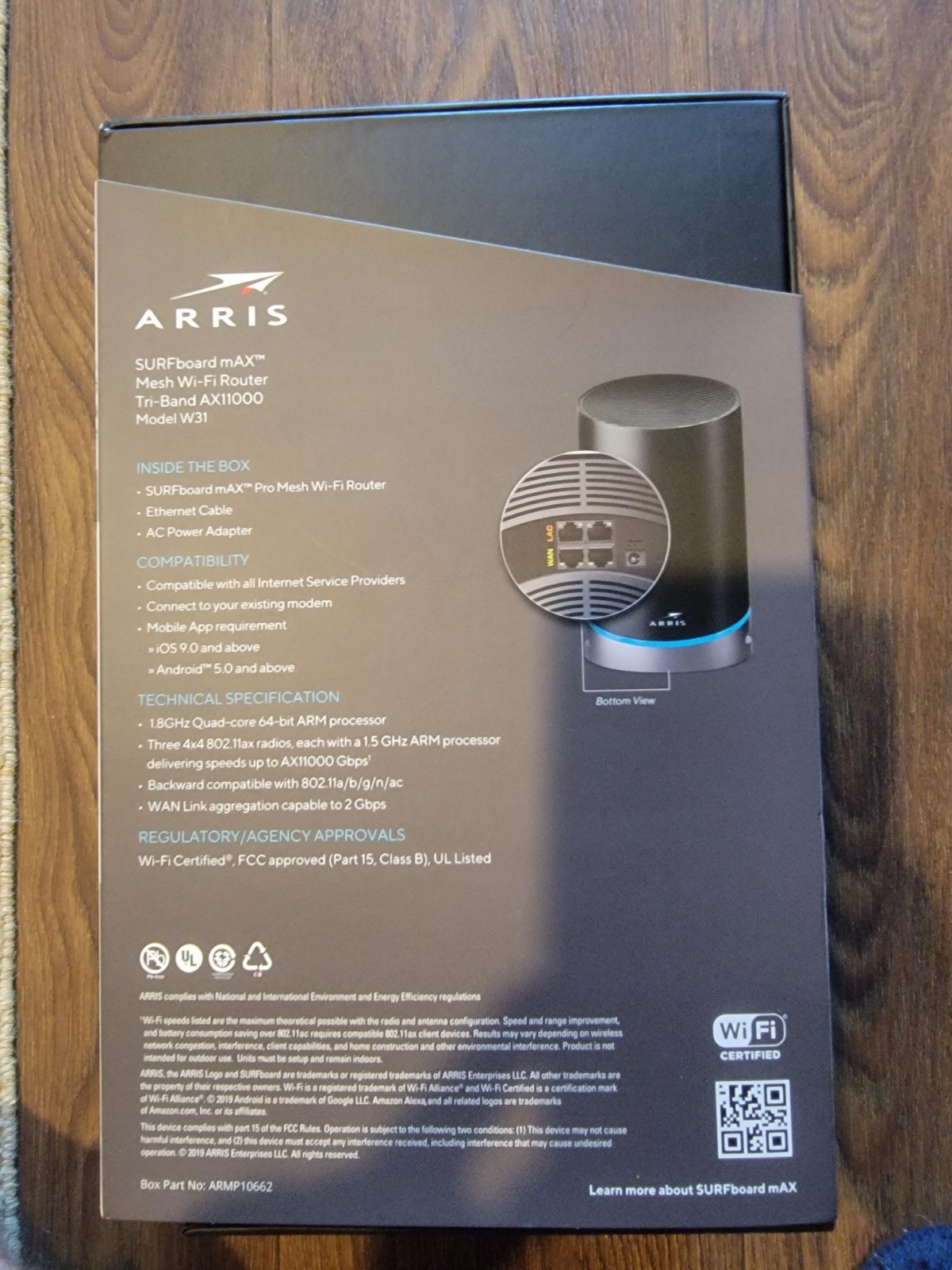 ARRIS SURFboard mAX Pro W31 Tri-Band Mesh Ready Wi-Fi 6 Router – USED