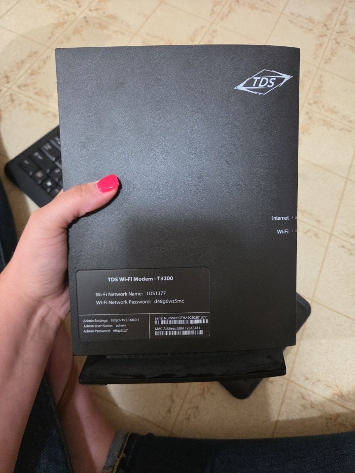 TDS Wi-Fi modem T3200 Wireless AC Gateway Router TDS no charger