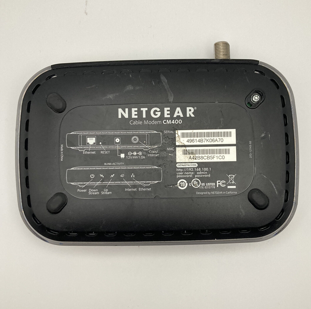 Netgear CM400 High Speed Cable Modem DOCSIS 3.0 340 Mbps USED,not cable included