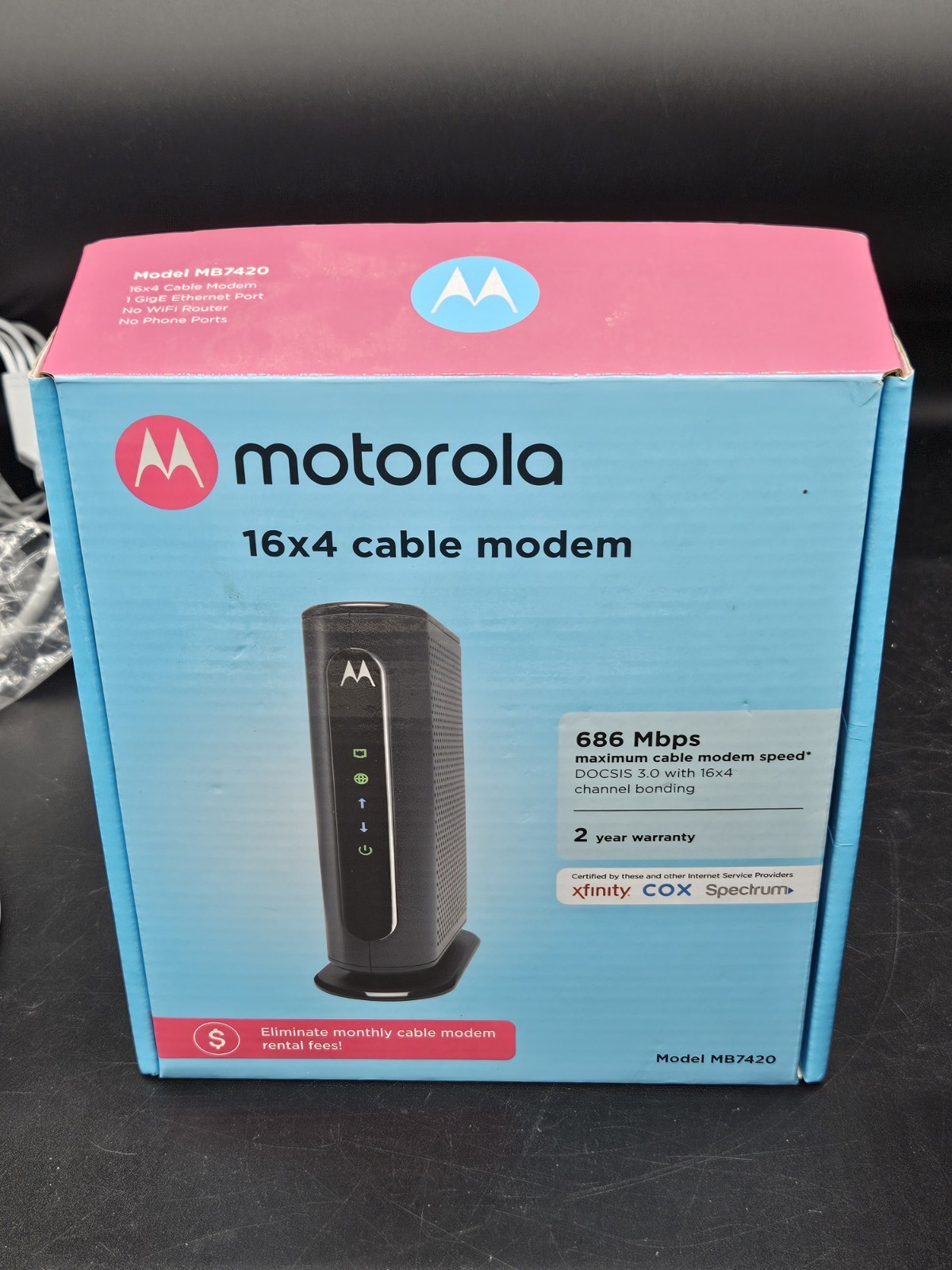 Motorola 16×4 Cable Modem Model MB7420 686 Mbps DOCSIS 3.0