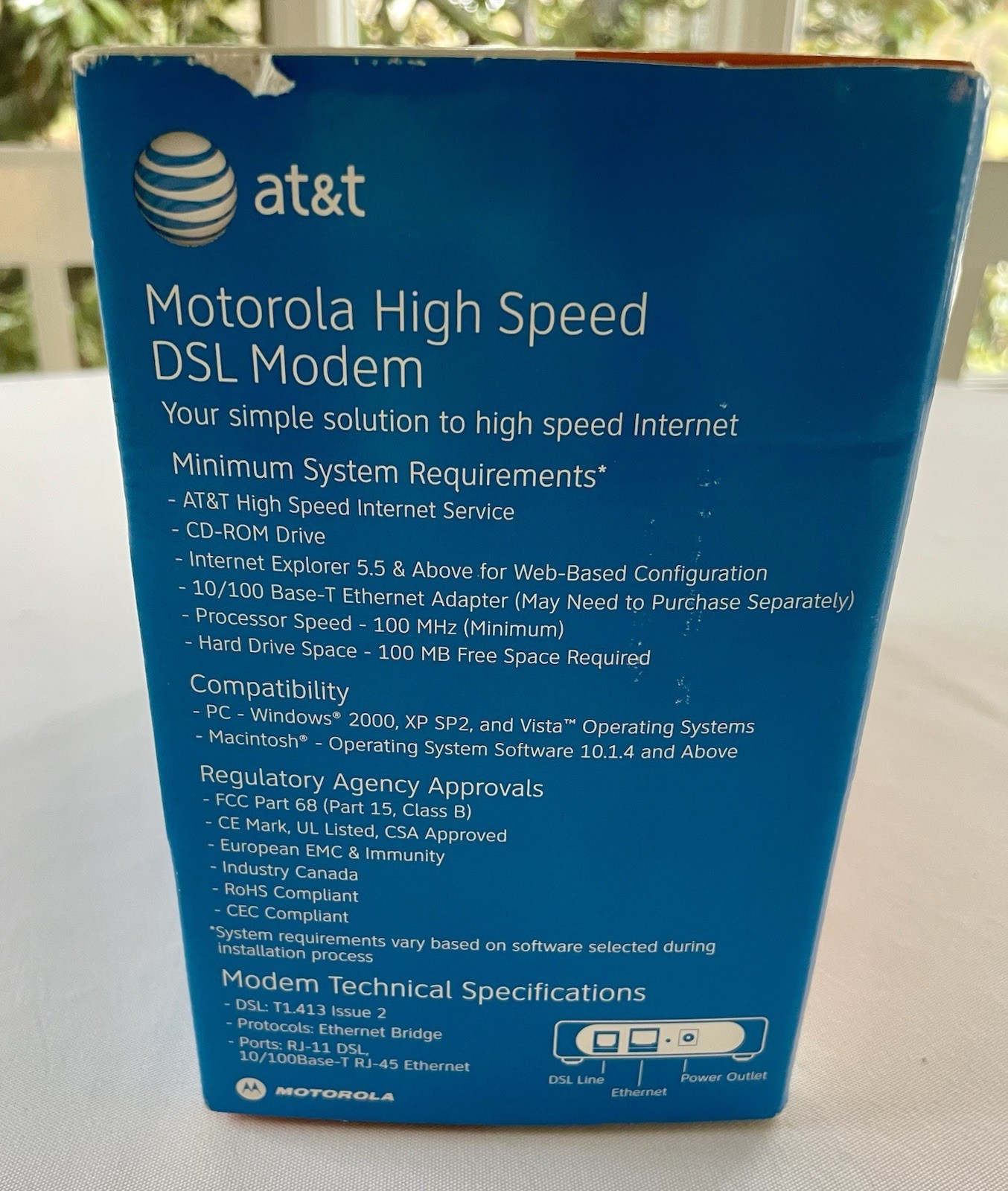 Motorola High Speed DSL Modem MSTATEA 2210-02-1022 AT&T Internet w/ Accessories