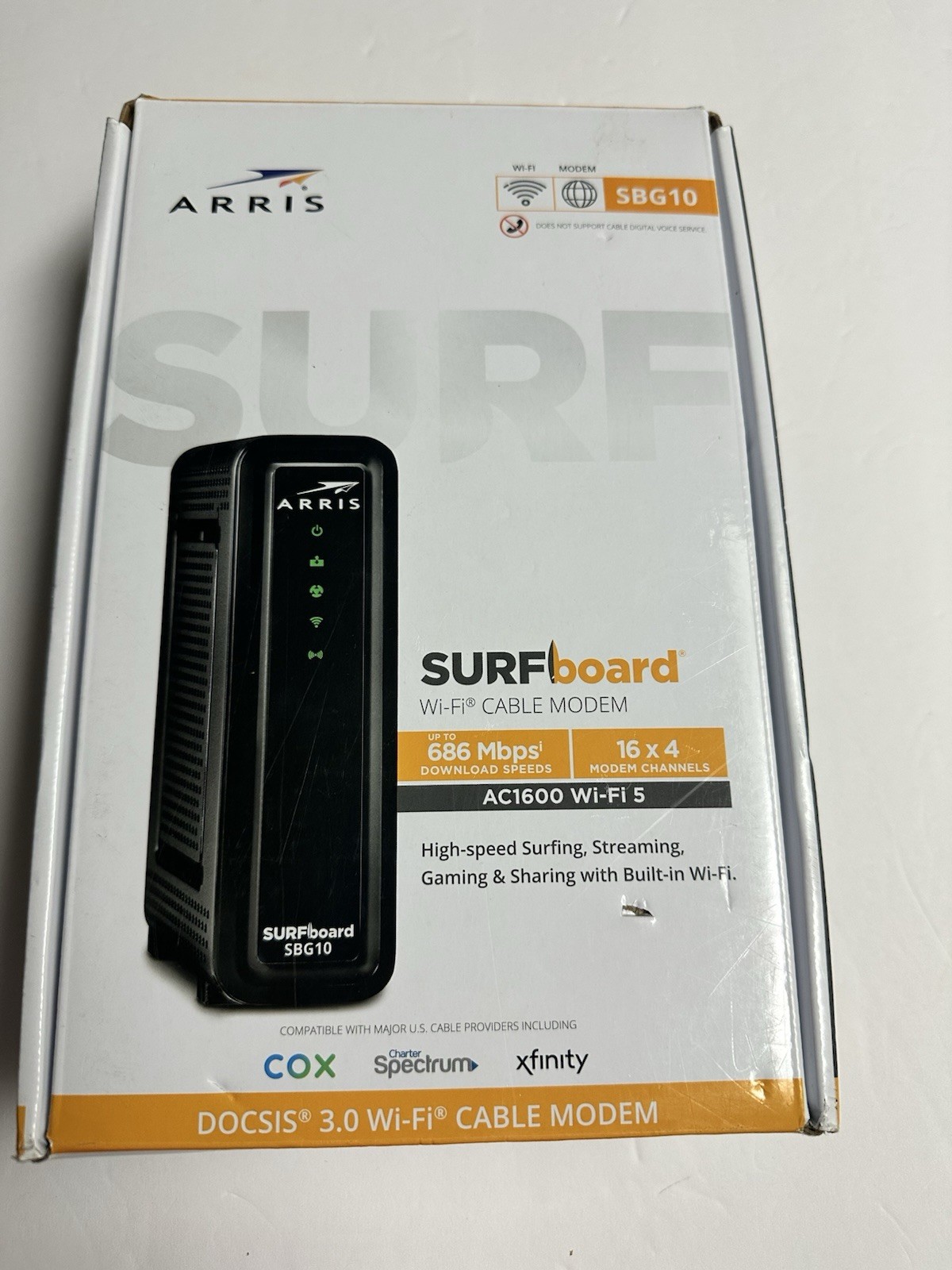 ARRIS SURFboard SBG10 Cable Modem Router AC1600 DOCSIS 3.0 WiFi