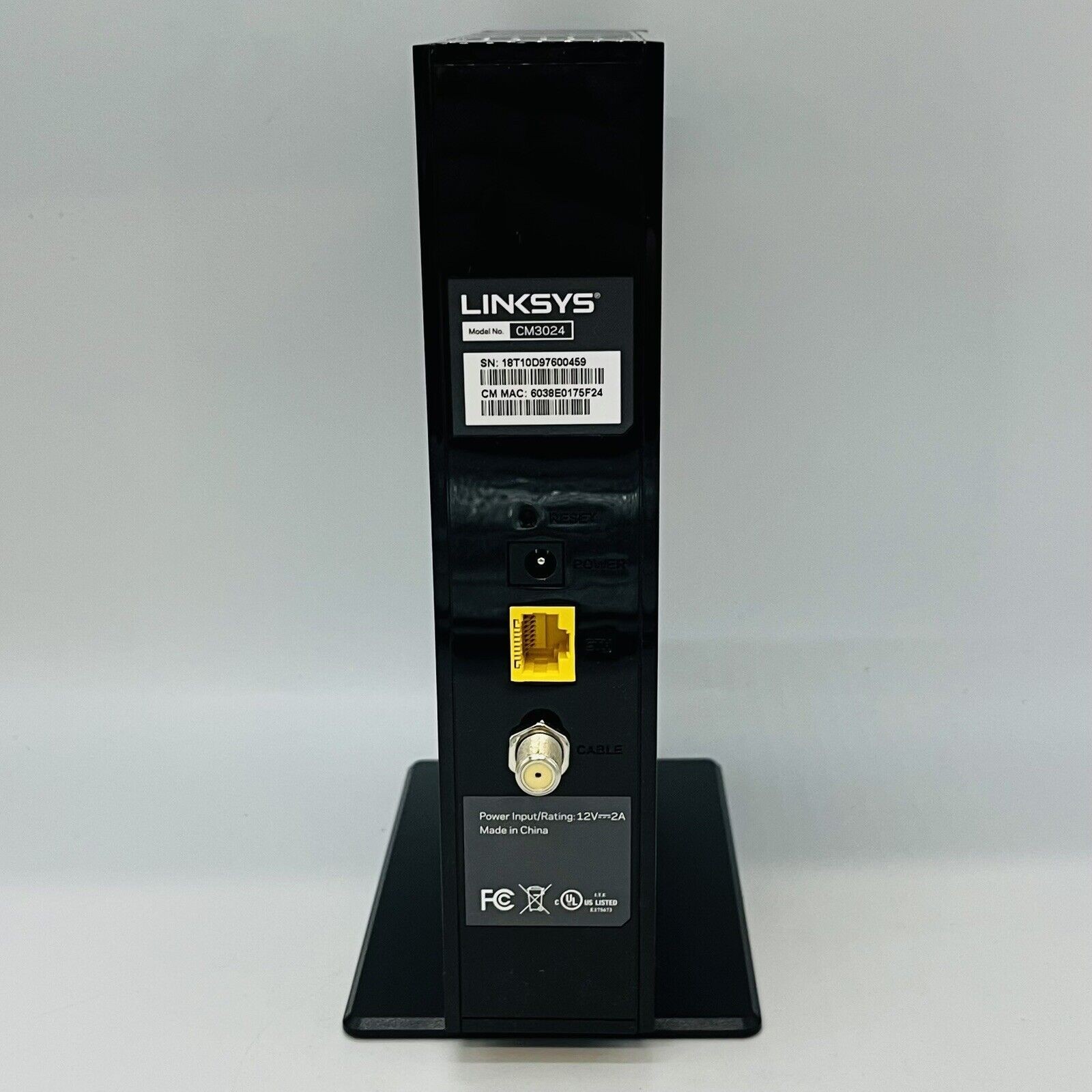 Linksys CM3024 24 X 8 Cable Modem Docsis 3.0 Intel With Adapter Used