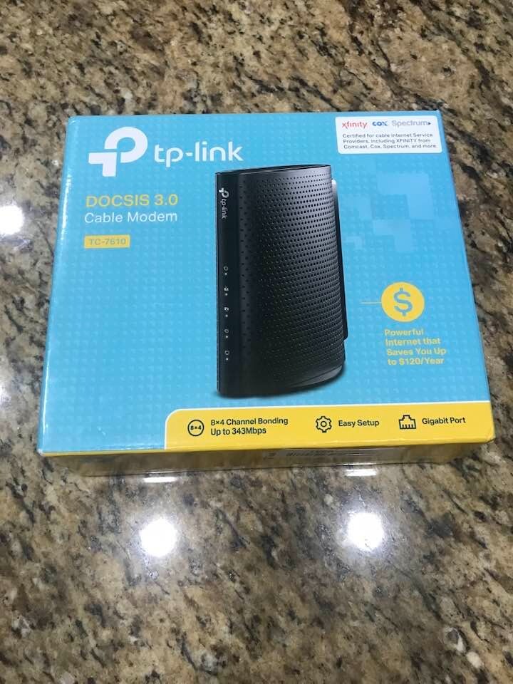 TP-Link TC-W7960 DOCSIS 3.0 Cable Modem Router Combo | 8×4 Channel Bonding #R5
