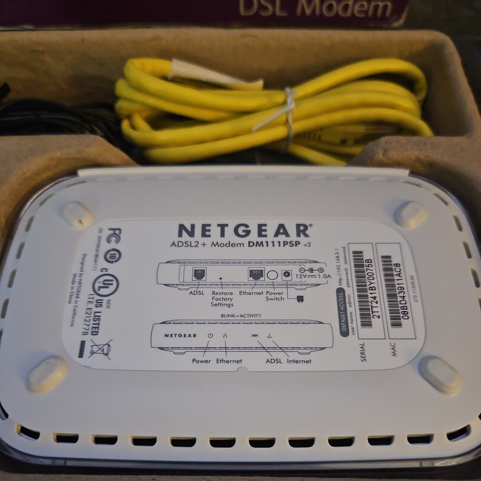 Netgear Broadband ADSL2+ Modem DM111PSP