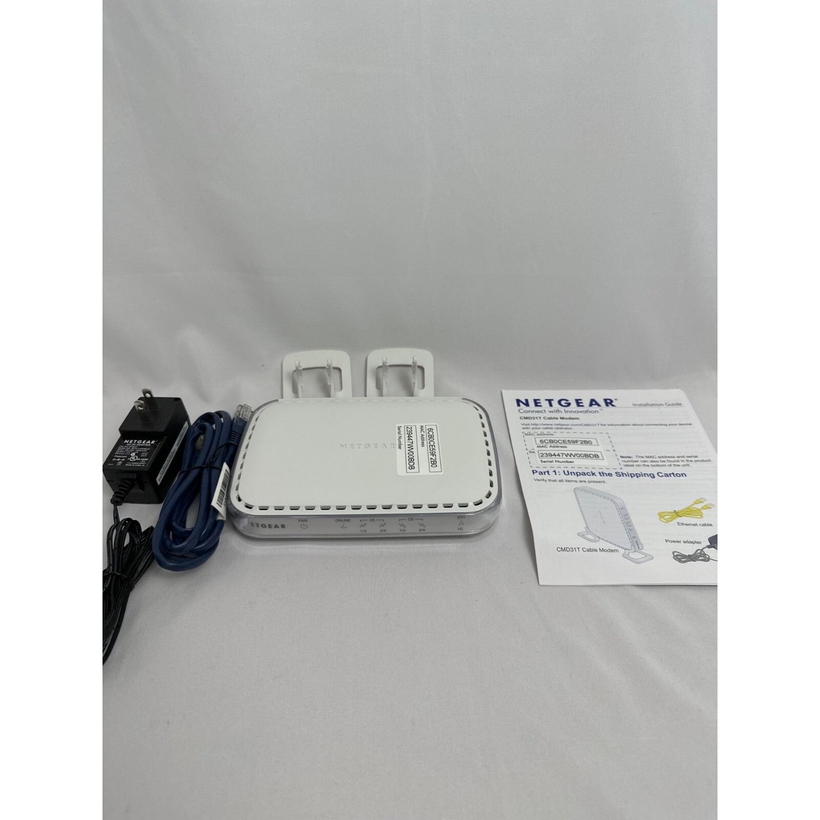 NETGEAR High Speed Cable Modem DOCSIS 3.0 Model#CMD31T UNTESTED