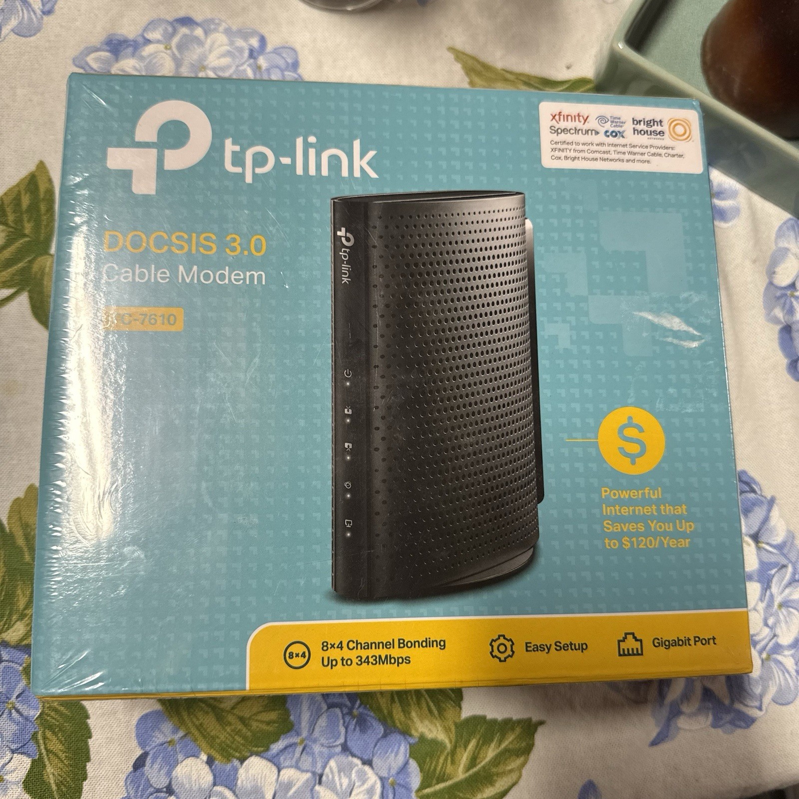 TP-LINK TC-7610 DOCSIS 3.0 Cable Modem 343 Mbps Gigabit Ethernet New in Box