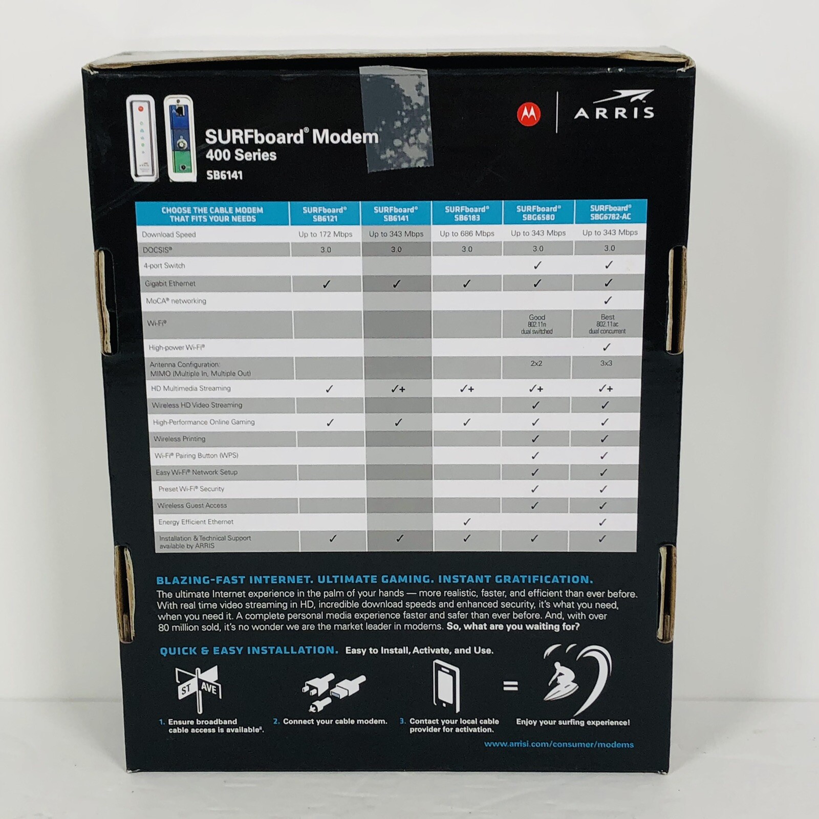 NEW SEALED – MOTOROLA ARRIS SURFBOARD MODEM 400 SERIES MODEL SB6141