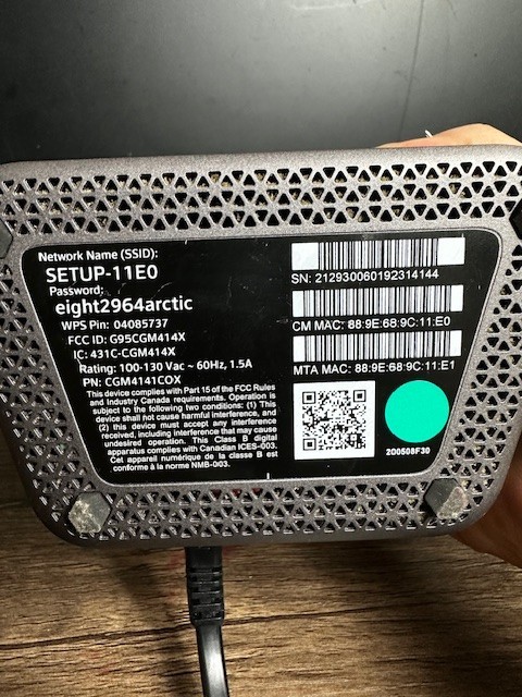 Cox Panoramic WIFI Gateway Combination Cable Modem And Router Tested