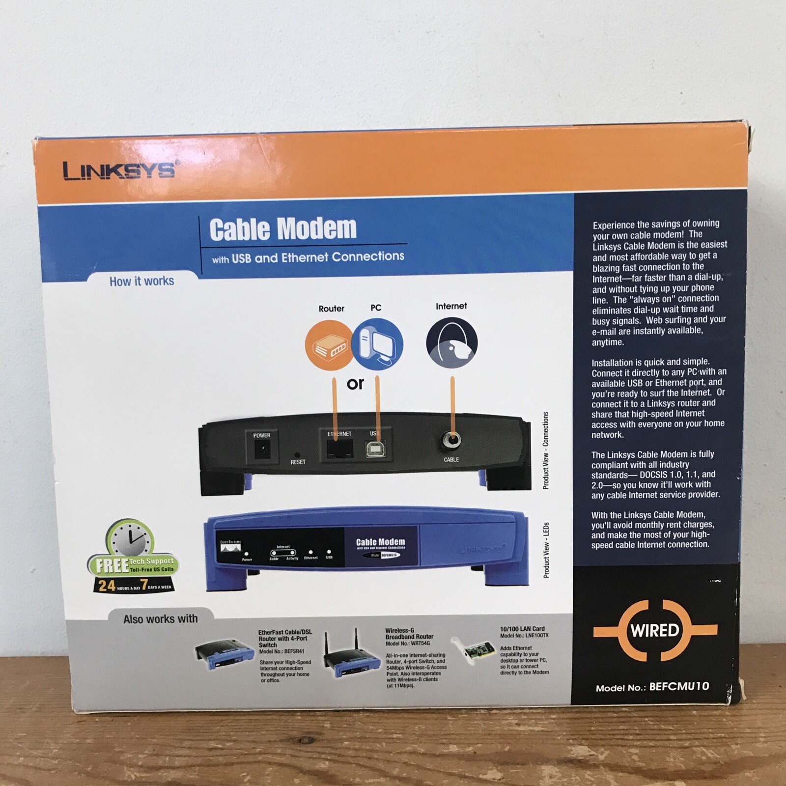 Linksys BEFCMU10 Cable Modem With USB & Ethernet Connections