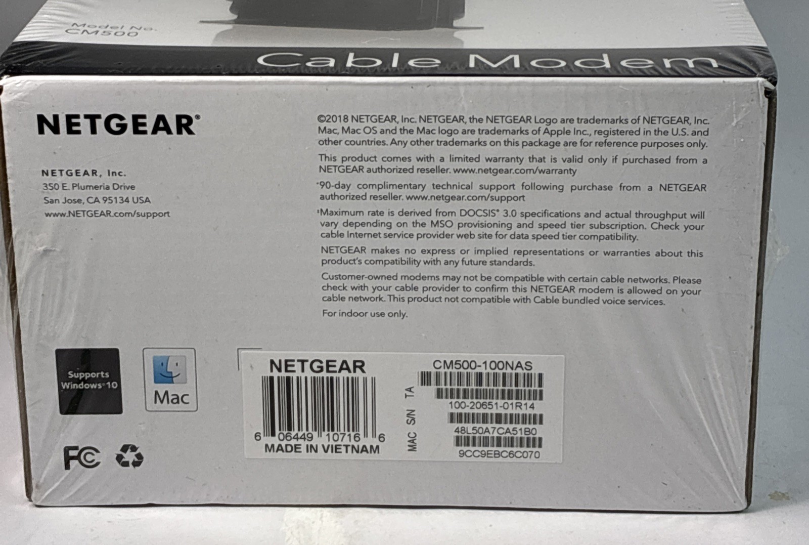 NETGEAR CM500 680 Mbps – Black Cable Modem