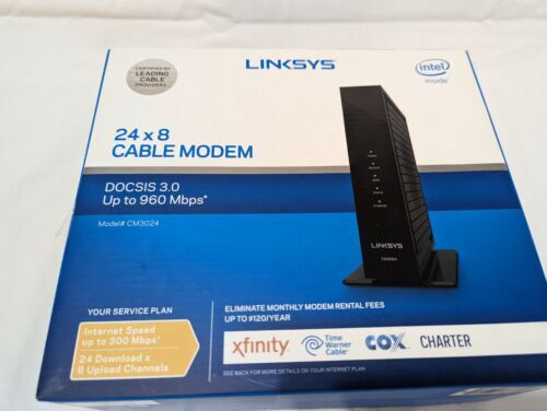 LINKSYS CM3024 High Speed DOCSIS 3.0 24×8 Cable Modem Xfinity Cox Charter Others