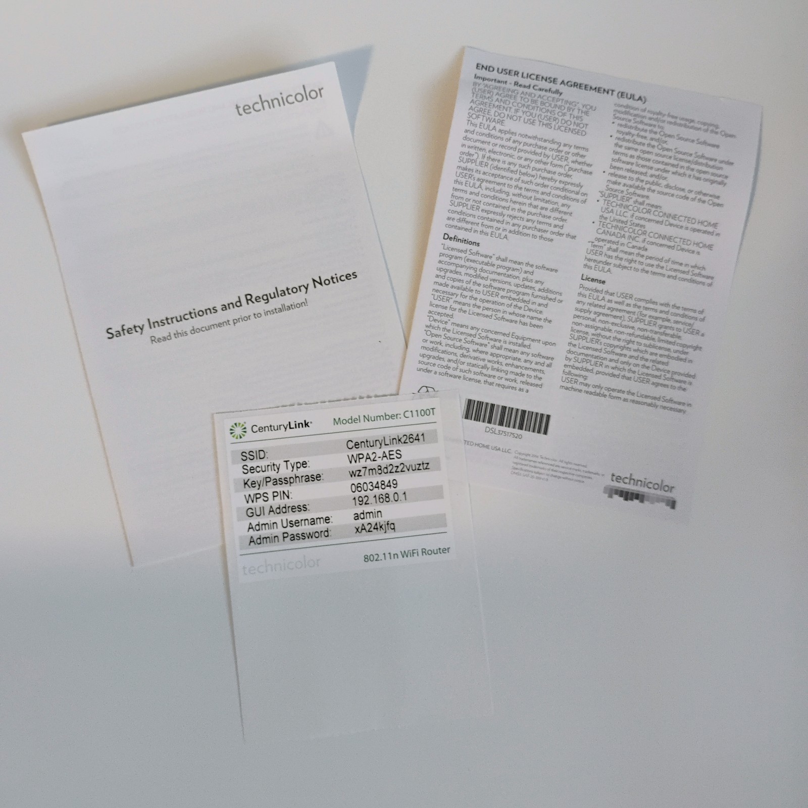 CenturyLink C1100T 802.11n DSL VDSL2 Modem WiFi Wireless Router