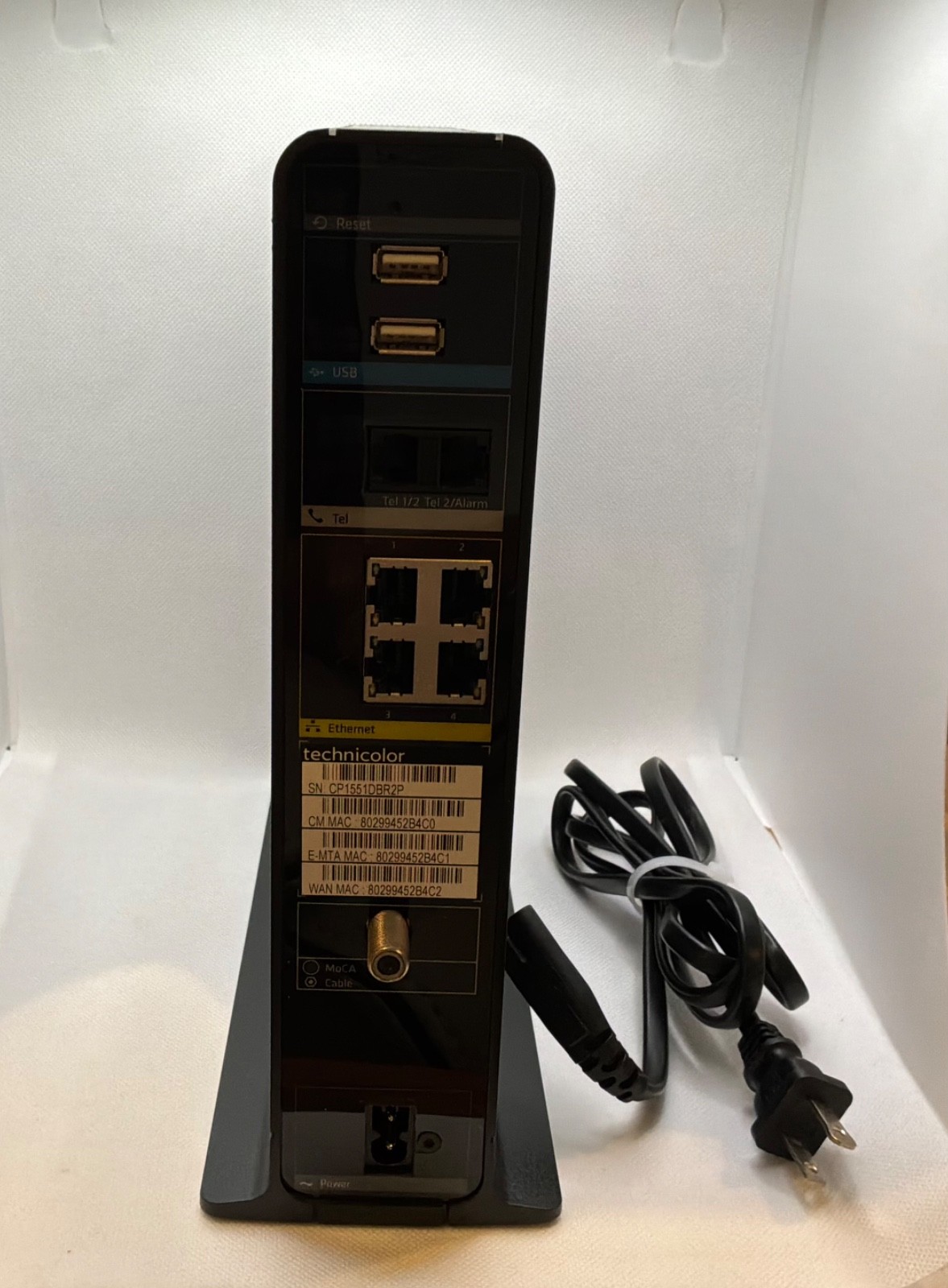 Technicolor TC8717T Cable Modem WiFi Router Dual Band 4-Port Untested 0088