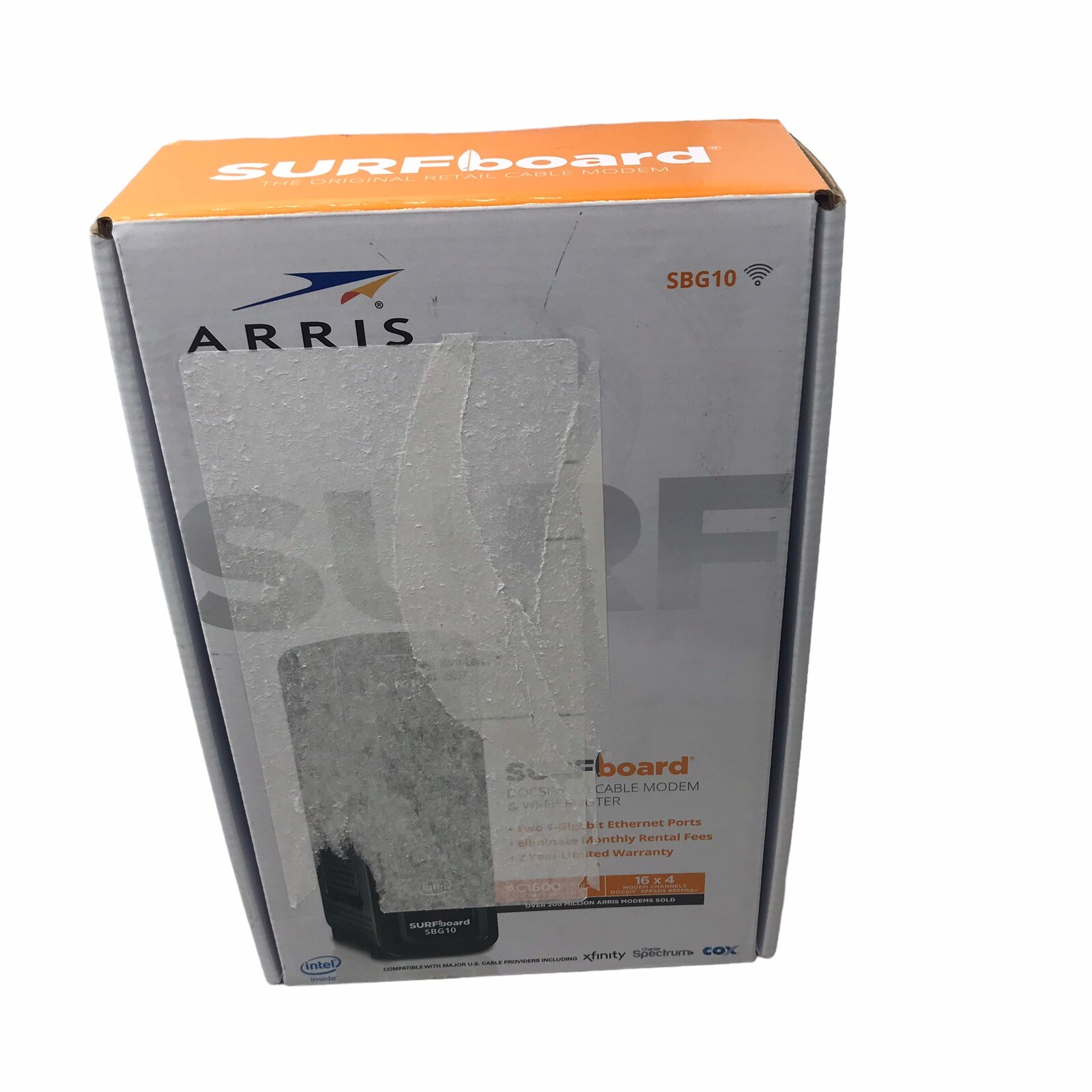 ARRIS SURFboard SBG10 DOCSIS3.0 686Mbps 16×4 Gigabit Cable Modem & Router (9-B8)