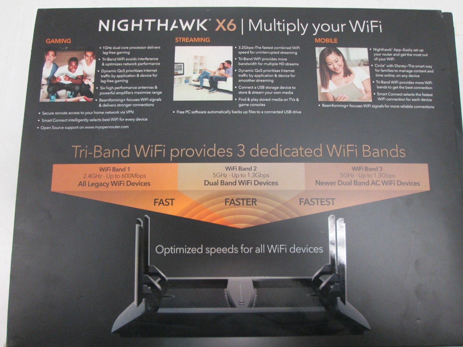 NETGEAR AC3200 Nighthawk X6 Tri-band WiFi Router MODEL R8000