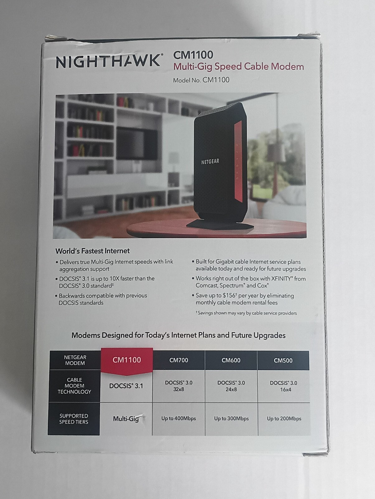 Netgear Nighthawk CM1100 DOCSIS 3.1 Multi-Gig Cable Modem