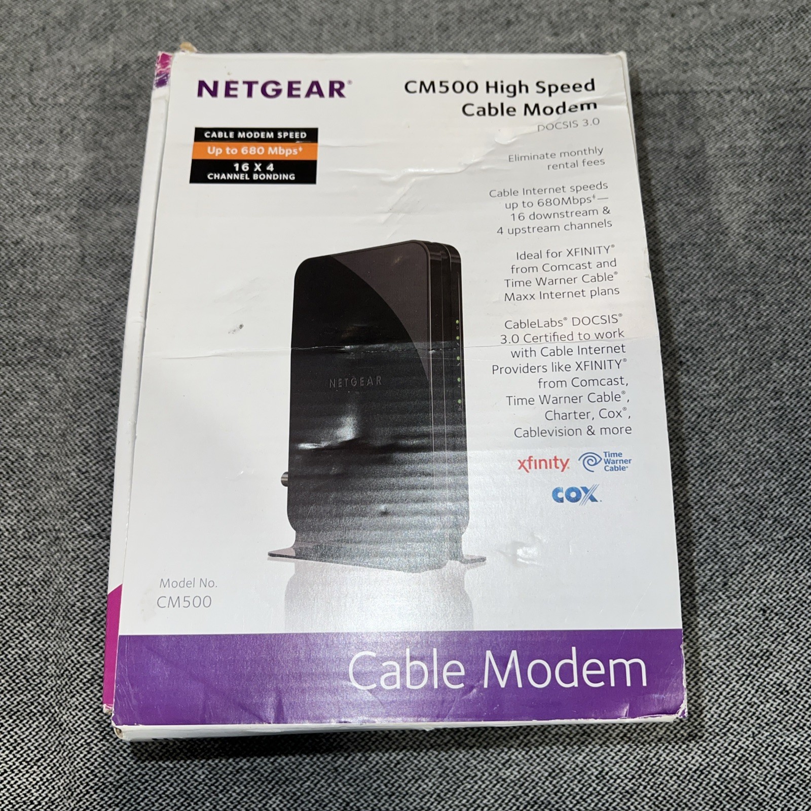 NETGEAR CM500 High Speed Cable Modem DOCSIS 30 Certified Gigabit Ethernet