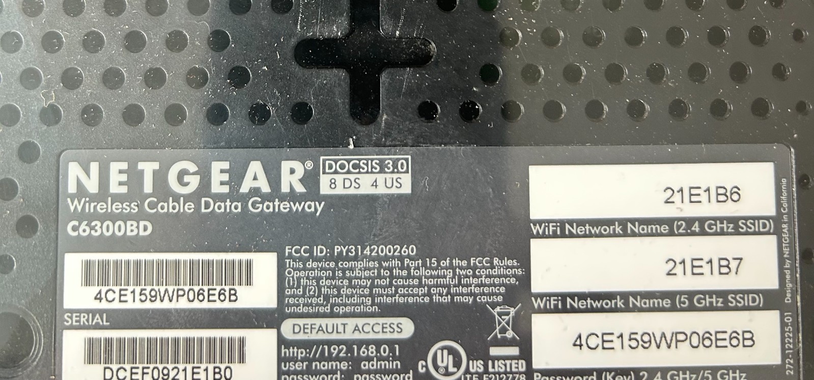 Netgear C6300BD AC1900 DOCSIS 3 Cable Modem Wireless Router Comcast Xfinity COX