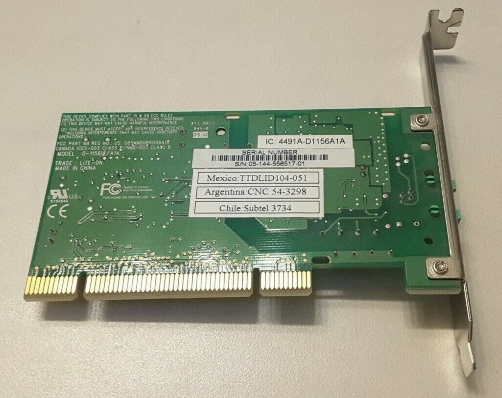Agere Modem PCI Card from Sony Vaio VGC-RB series (D-1156I)