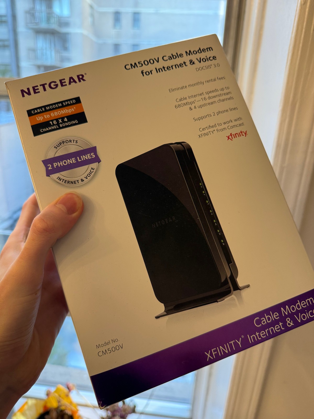 NETGEAR CM500V Cable Modem for Internet & Voice