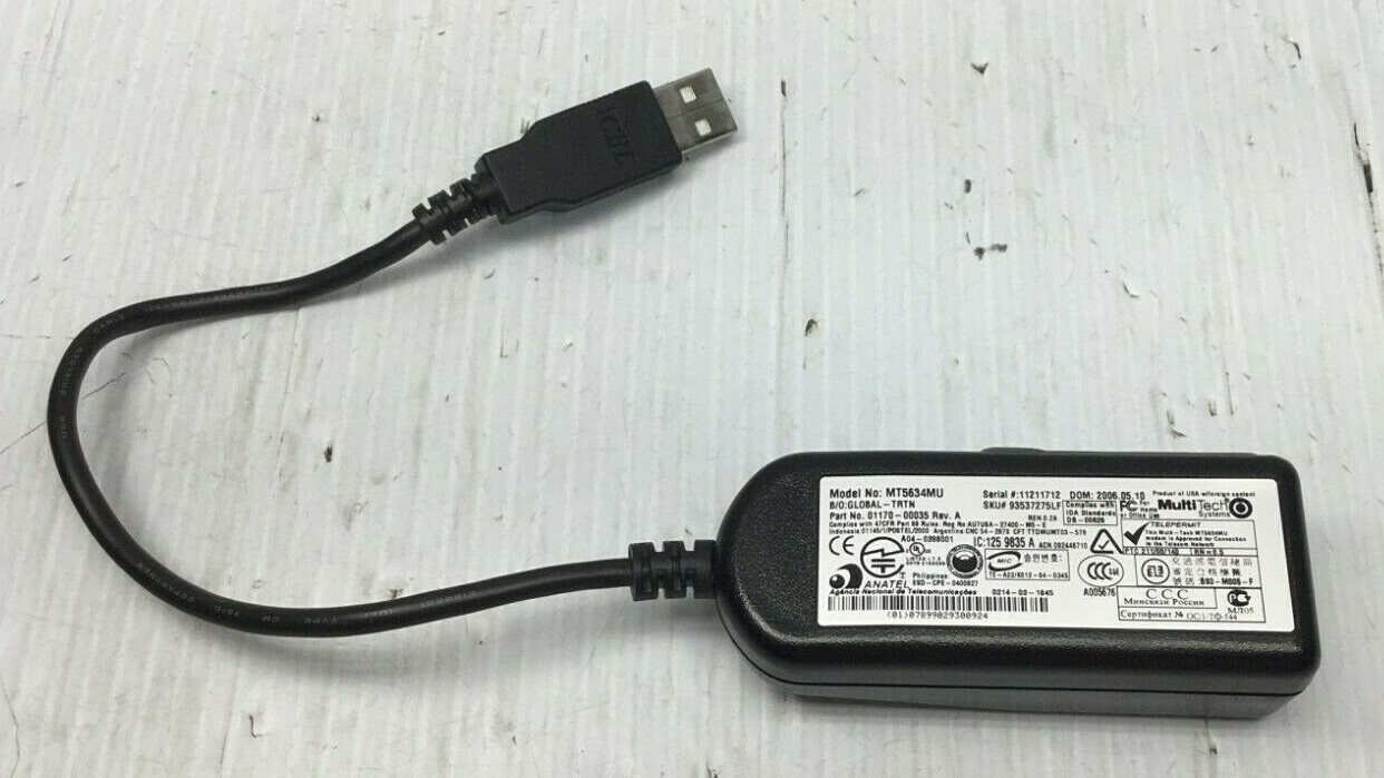 MULTITECH MULTIMOBILE USB 01170-00035 MT5634MU 56K DATA/FAX MODEM