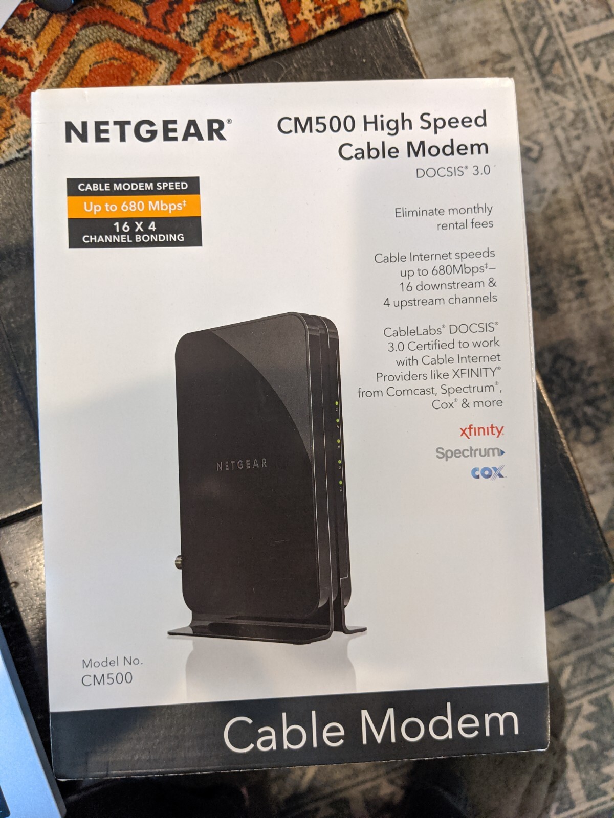 NETGEAR CM500 (CM500100NAS) 680 Mbps DOCSIS 3.0 Cable Modem