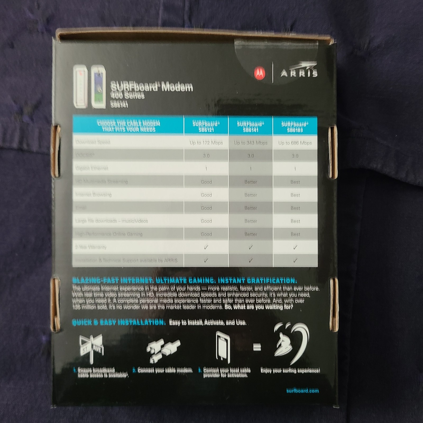 Motorola ARRIS SURFboard SB6141 Docsis 3.0 Cable Modem, my personal, white, EUC