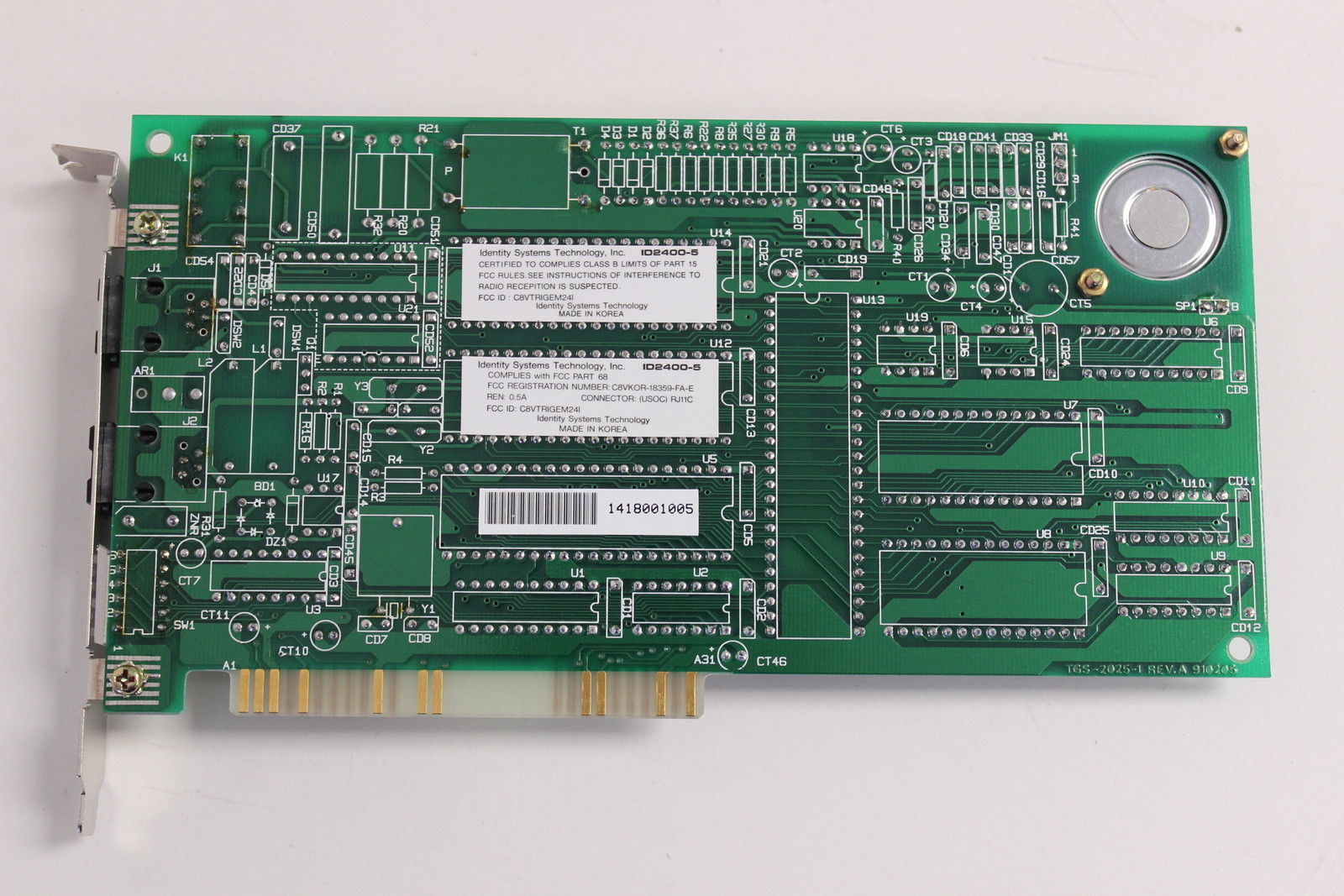 INDENTITY SYSTEMS TECH ID2400-5 ISA 2400 INTERNAL MODEM WITH WARRANTY