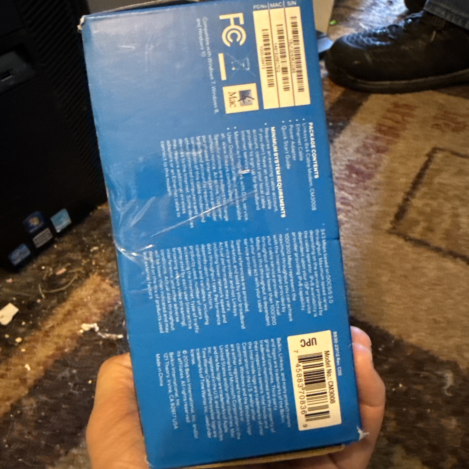 Linksys Model CM3008 Cable Modem DOCSIS 3.0 Bonded Channels Up To 343 Mbps