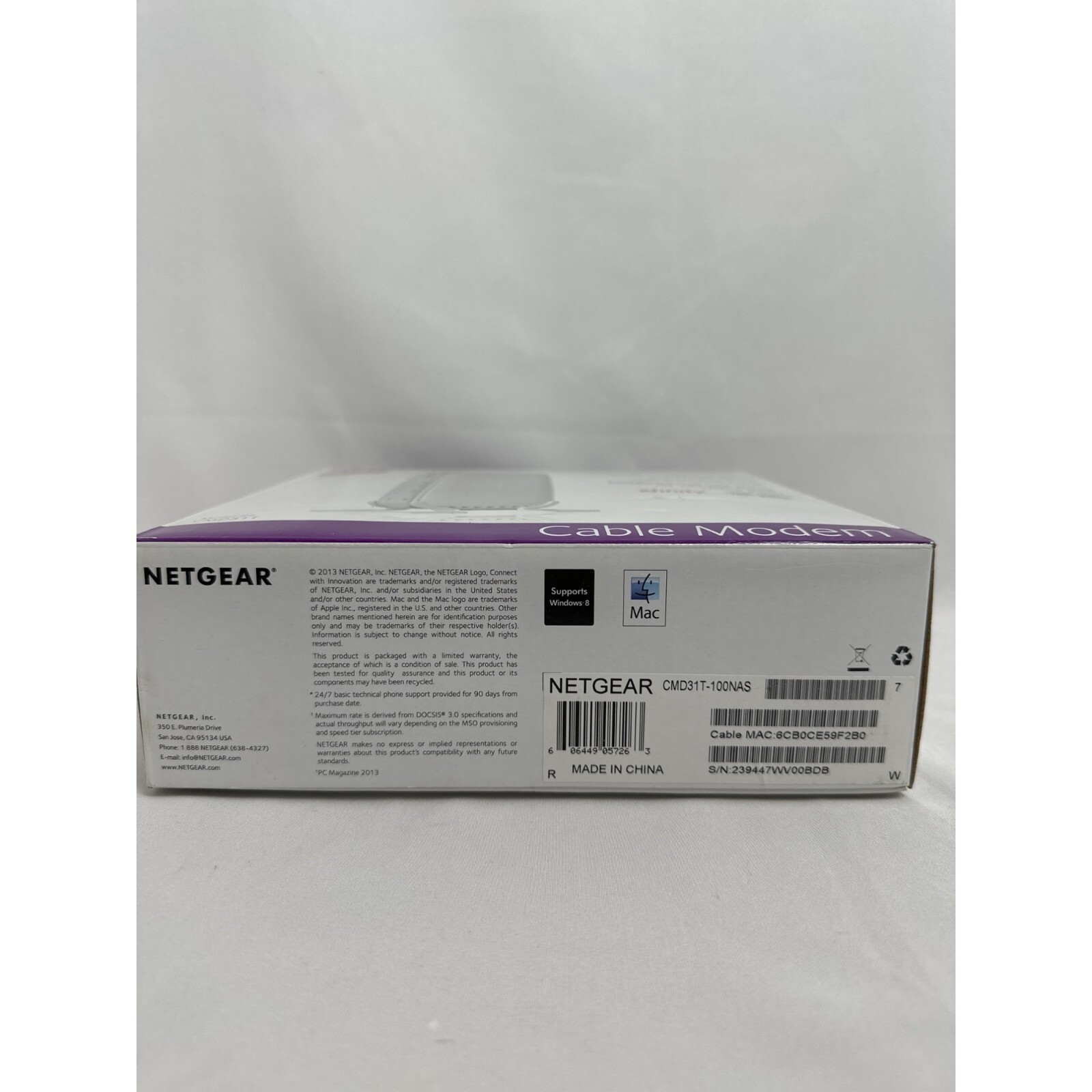 NETGEAR High Speed Cable Modem DOCSIS 3.0 Model#CMD31T UNTESTED