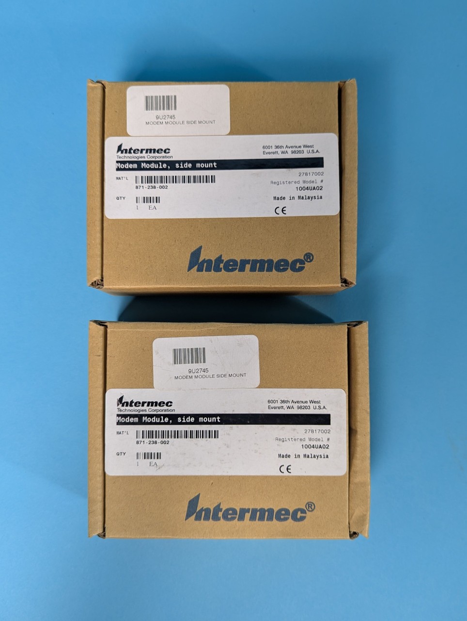 LOT OF 2 INTERMEC 1004UA02 MODEM MODULE SIDE MOUNT |010-8804174